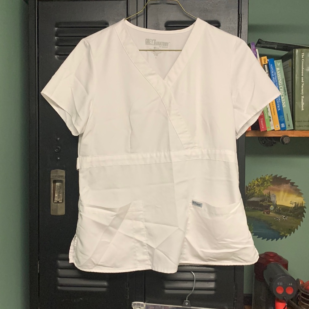 Greys anatomy white scrub top